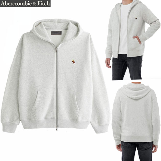 アバクロ パーカー 定まり品 Abercrombie \u0026 Fitch メンズ 大層らしい大いさ XL / XXL(3L) 御膳上等 ソフトフリース 汗水 裏起毛 Wファスナー アイコン刺しゅう 防寒 古典派音楽 ライトアウター アメカジ 馬鹿でかい大いさ 【ヘザーライトグレー】即日送りとどける アバクロンビー\u0026フィッチ