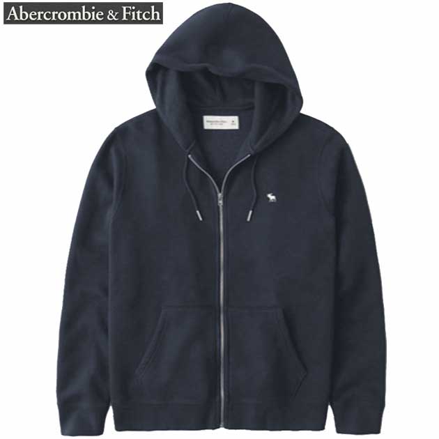 全品送料無料 アバクロ パーカー メンズ パーカー ジップアップパーカー 上質 フリース スウェット アイコン刺繍 裏起毛 ライトアウター アメカジ 大きいサイズ Mサイズ Lサイズ Xlサイズ ネイビー あす楽 Abercrombie Fitch アバクロンビー フィッチ 正規