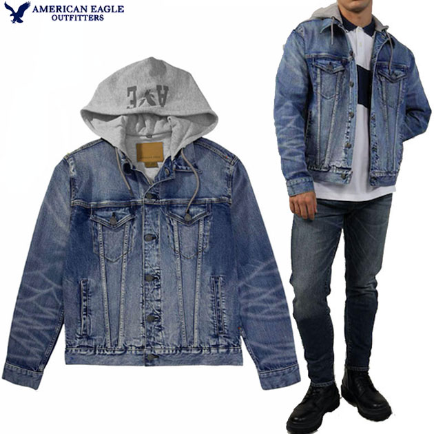 楽天市場】アメリカンイーグル パーカー付シャツジャケット 正規品 M