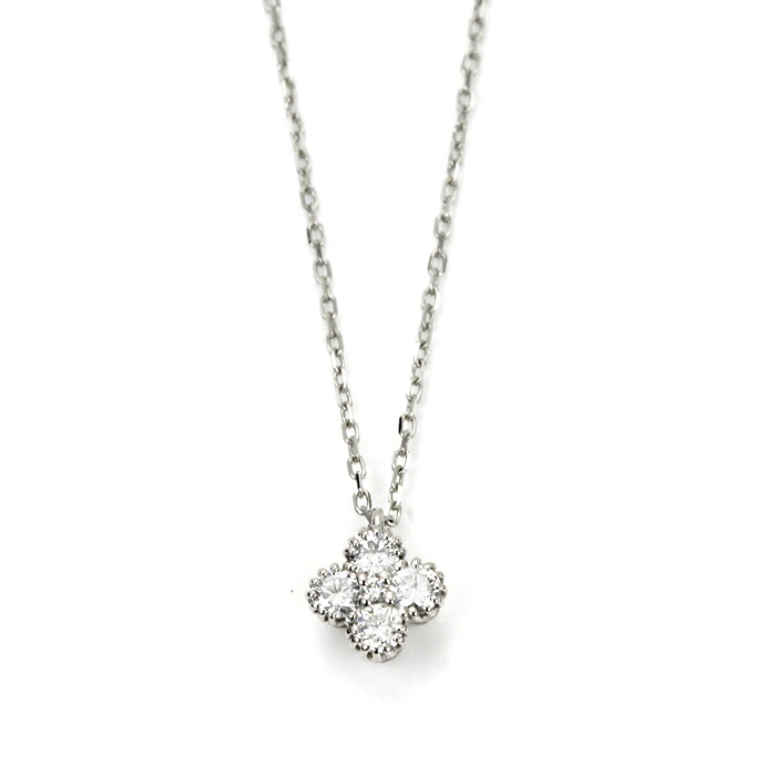 プティシエル Pciel ネックレス ペンダント プラチナ Total ダイヤ0.16ct クローバー PN3429WD