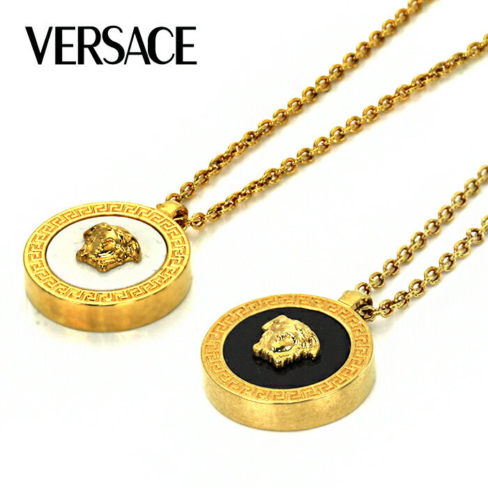 ヴェルサーチェ　VERSACE ネックレス　ゴールド　メデューサ ヴェルサーチェ Versace メドゥーサ グレカ ラウンド レジン