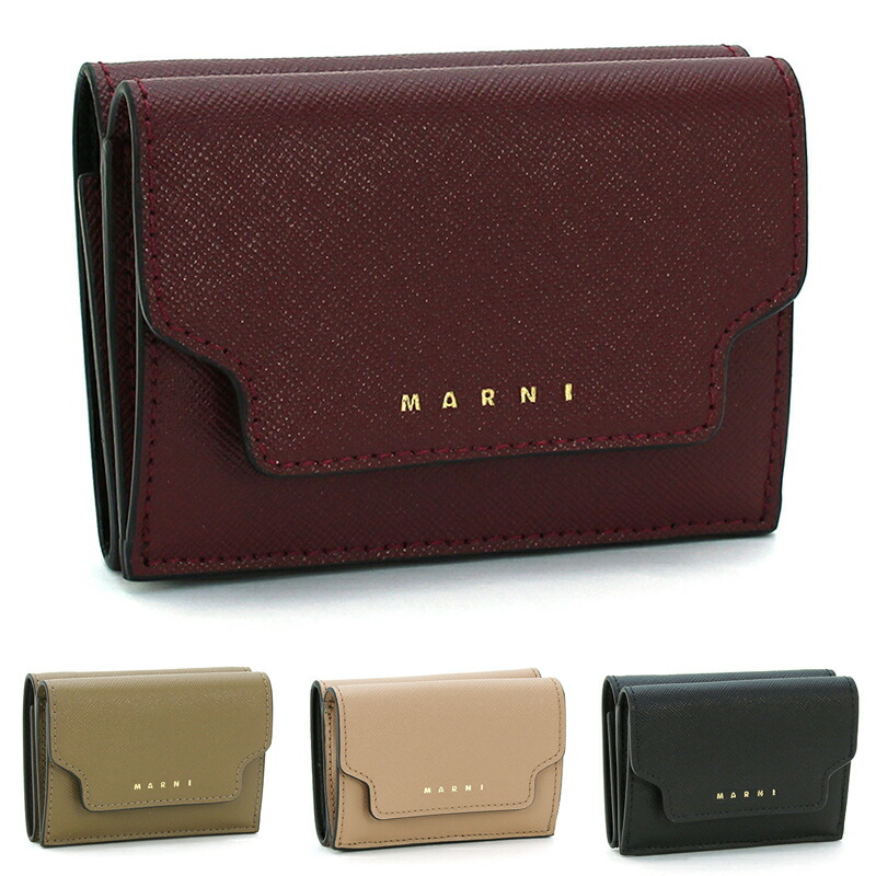 楽天市場】MARNI マルニ ロゴ刺繍 ジップアラウンド レザー