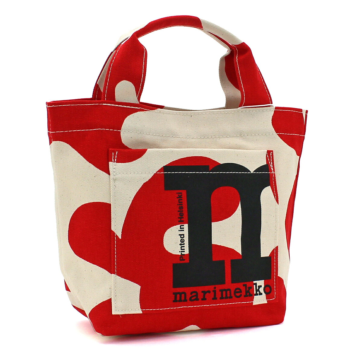 マリメッコ トートバッグ MONO MINI TOTE PULLOPOSTI 091975 ミニサイズ コットンキャンバス地 北欧 ナチュラル レッド×ベージュ レディース 【並行輸入品】|ナナパージュ