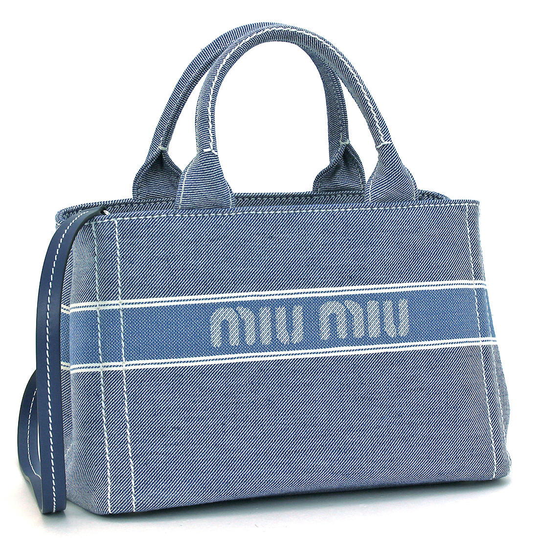 MIUMIU(ミュウミュウ) トートバッグ デニム ゴールド金具 TN364-