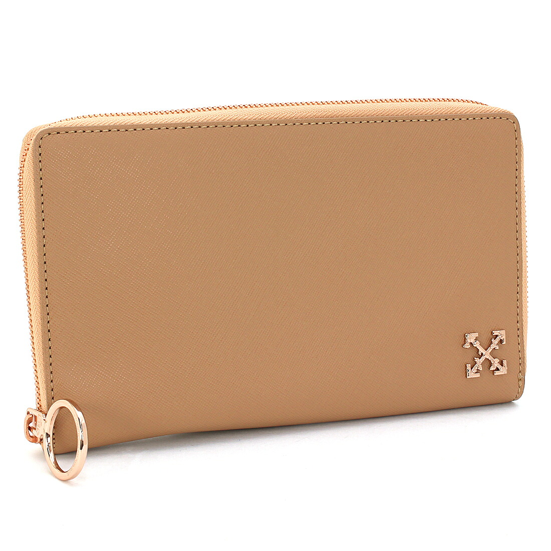 オフホワイト Off-White パースジップアラウンド PURSE ZIP AROUND トラベルケース OWNC012E 19423077 ベージュ ロゴ 本革 レザー ラウンドファスナー シンプル 大容量 レディース メンズ ユニセックス 【並行輸入品】
