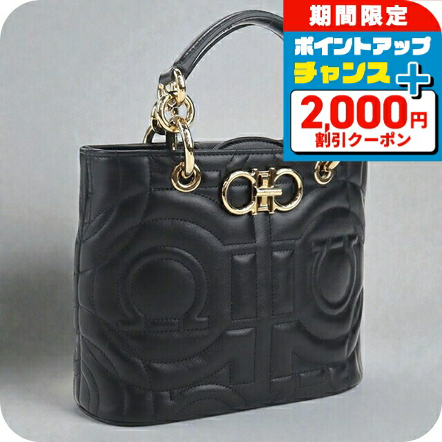 ＼2000円OFF+さらに13倍／【中古】 フェラガモ ハンドバッグ レディース ブランド FERRAGAMO ガンチーニ 21 1978 ブラック バッグ 軽量 小さめ 手提げ 高級 おしゃれ プレゼント 女性 実用的 かわいい