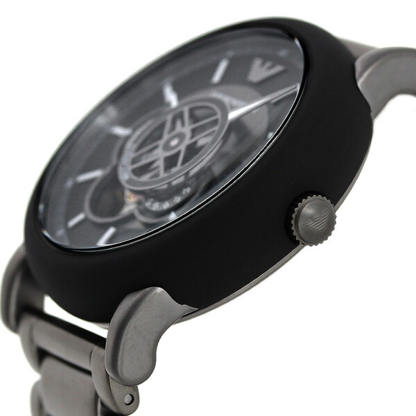 楽天市場 今ならポイント最大25 5倍 アルマーニ 時計 メカニコ 43mm 自動巻き メンズ 腕時計 Ar Emporio Armani エンポリオ アルマーニ オープンハート ブラック 腕時計のななぷれ