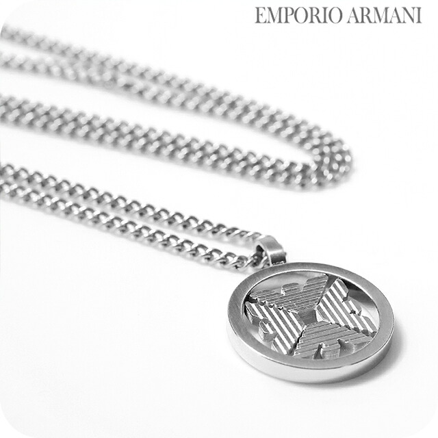 ＼4/18限定★10%OFF+さらに4倍／ エンポリオ アルマーニ ネックレス メンズ レディース ブランド EMPORIO ARMANI ペンダント シルバー アクセサリー