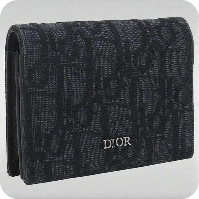 Dior ブラックレザー名刺入れ Dロゴ付き 1579.jpg