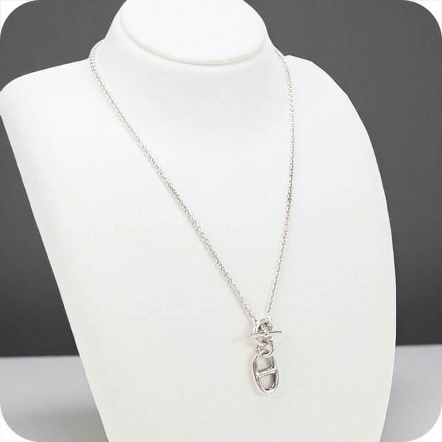 エルメス オーマイヨン ネックレス シェーヌダンクル シルバー ブラック エルメス オーマイヨン ネックレス シェーヌダンクル シルバー