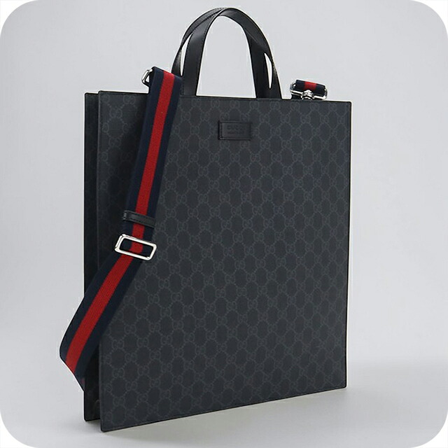 ＼4/15限定★2000円OFF+全品5倍／【中古】 グッチ トートバッグ メンズ ブランド GUCCI GGスプリーム 2WAY 495559 グレー 軽量 手提げ ブランド 高級 おしゃれ プレゼント 男性 実用的 かっこいい