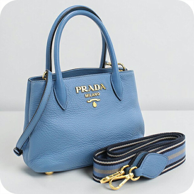 【中古】 プラダ ハンドバッグ レディース ブランド PRADA 2WAY レザー ブルー 軽量 小さめ 手提げ 高級 おしゃれ プレゼント 女性 実用的 かわいい｜腕時計のななぷれ