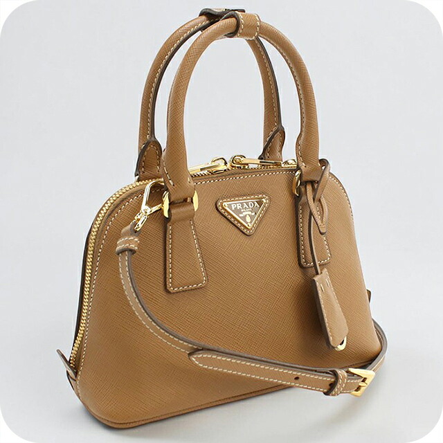 プラダ ハンドバッグ レディース ブランド PRADA SAFFIANO LUX 2WAY レザー 1BA851 ブラウン 軽量 小さめ 手提げ 高級 おしゃれ プレゼント 女性 実用的 かわいい｜腕時計のななぷれ