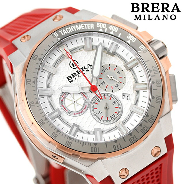 ＼2000円OFFクーポン／ ブレラ ミラノ GRANTURISMO GT2 CHRONOGRAPH QUARTZ ラグスポ クオーツ 腕時計 メンズ クロノグラフ BRERA MILANO BMGTQC4505A アナログ ホワイト レッド 白 ブランド おしゃれ 防水 プレゼント 男性 実用的