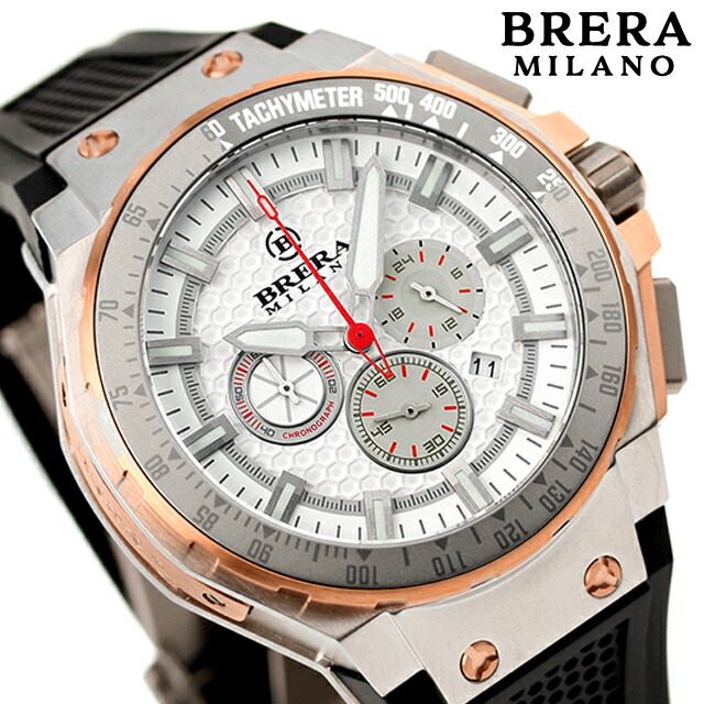 ＼2000円OFFクーポン／ ブレラ ミラノ GRANTURISMO GT2 CHRONOGRAPH QUARTZ クオーツ 腕時計 メンズ クロノグラフ BRERA MILANO BMGTQC4505B アナログ ホワイト ブラック 黒 ブランド おしゃれ 防水 プレゼント 男性 実用的