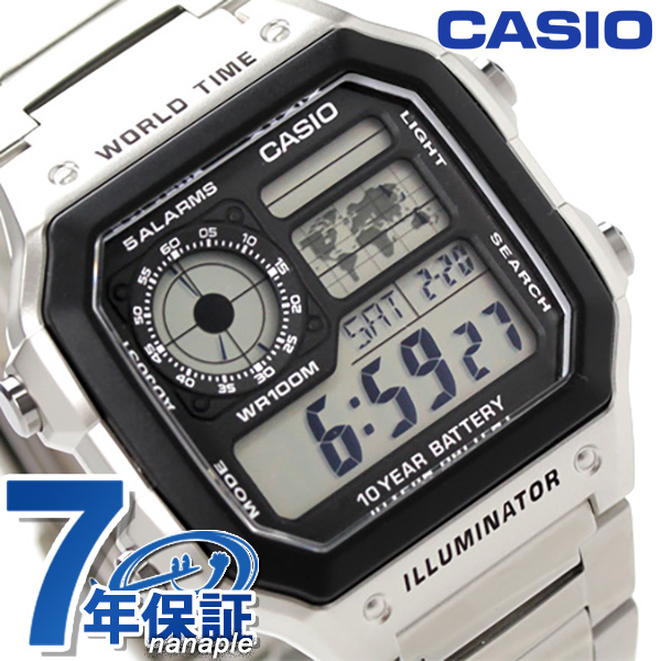 カシオ 腕時計 チープカシオ 海外モデル クオーツ メンズ AE-1200WHD-1AVCF CASIO シルバー チプカシ 時計