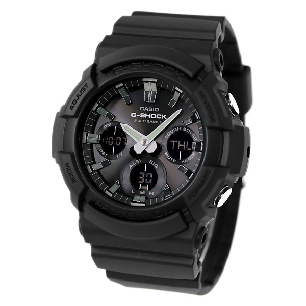 【楽天市場】G-SHOCK ブラック 電波ソーラー メンズ 腕時計 GAW-100B-1AER カシオ Gショック オールブラック 時計：腕
