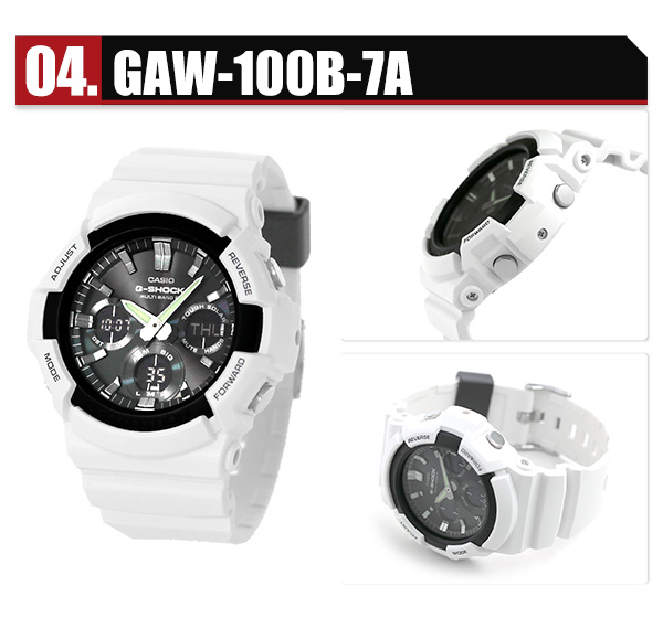 【楽天市場】G-SHOCK 電波 ソーラー 電波時計 GAW-100 メンズ ブラック ブルー ホワイト アナデジ アナログ 腕時計 カシオ