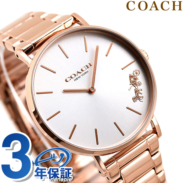 日本製 10日は全品5倍に 4倍でポイント最大32倍 コーチ 時計 レディース ペリー 36mm 腕時計 Coach シルバー ピンクゴールド あす楽対応 手数料安い Timesofbahrain Com