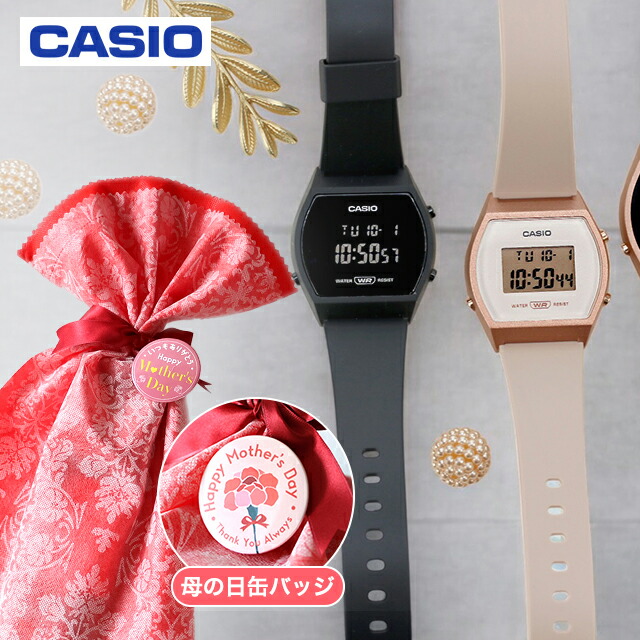 ＼母の日 ギフトセット／ カシオ CASIO クォーツ 電池式 LW-204 スタンダード チプカシ レディース 腕時計 ブランド デジタル 選べるモデル （選べるチプカシ＋缶バッジ＋ラッピング＋出荷前電池交換無料）ギフトセット プレゼント 実用的