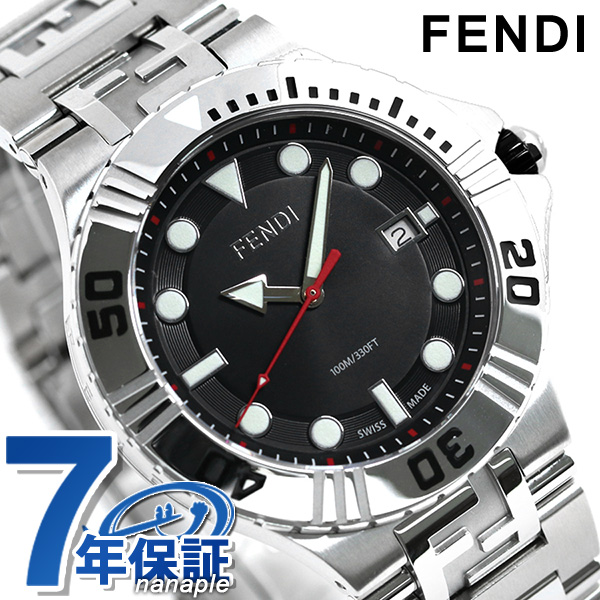 【楽天市場】フェンディ 時計 ノーティコ 46mm スイス製 メンズ 腕時計 ブランド F108100101 FENDI ブラック 記念品