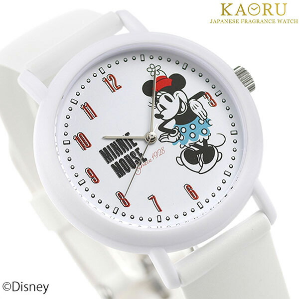 カオル ディズニー ミニーマウス 38mm クオーツ KAORU005DW 香 バニラの香り 腕時計 メンズ レディース ホワイト KAORU