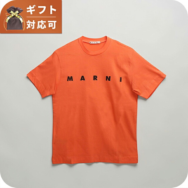 ＼2000円OFF+さらに13倍／ マルニ MARNI Tシャツ ロゴ コットン クルーネックT マルニキッズ MT135U-M002MV-M00RF-0M436-12Y レディース オレンジ Tシャツ ブランド