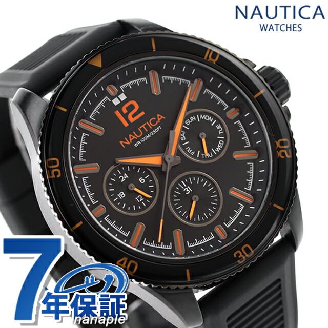 NAUTICA［ノーティカ］カジュアルメンズウォッチ　ブラック×オレンジ NAUTICA［ノーティカ］カジュアルメンズウォッチ ブラック
