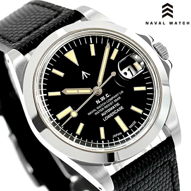 ナバルウォッチ Naval Watch Produced By LOWERCASE 自動巻き 腕時計 ブランド メンズ NAVAL WATCH FRXA002 アナログ ブラック 黒 日本製 おしゃれ 防水 プレゼント 男性 実用的