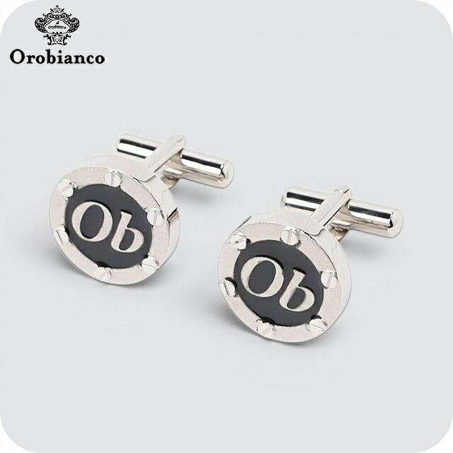 オロビアンコ カフス メンズ Orobianco ORC540A シルバー ブラック アクセサリー 袖口ボタン カフスボタン ジュエリー ブランド 高級 おしゃれ プレゼント 男性 実用的 かっこいい|腕時計のななぷれ