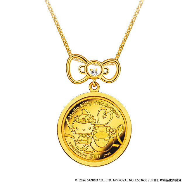 \2000円OFF+さらに9倍/ ネックレス ペンダント レディース ハローキティ新幹線 純金コインペンダント 51543 ゴールド アクセサリー ジュエリー ブランド 高級 おしゃれ プレゼント 女性 実用的 かわいい|腕時計のななぷれ