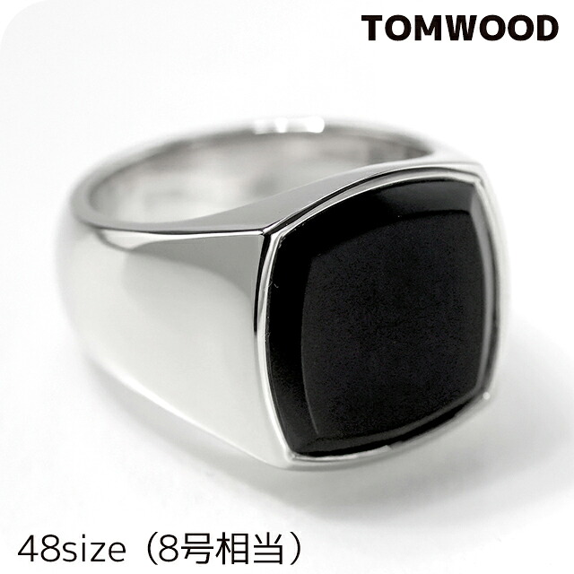 トムウッド リング メンズ レディース ブランド TOMWOOD Cushion Black Onyx 48size 100305 ブラック シルバー アクセサリー