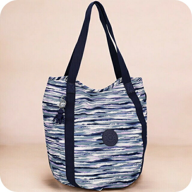 【美品】Kipling 　バルーン型でかわいい♡　軽量ハンドバッグ　ブルー系 バルーン(ブルーグレイプレイド): 全ての商品キプリング(kipling