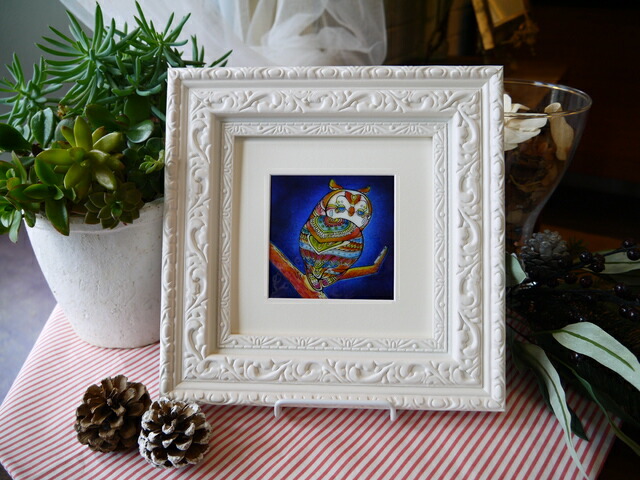 楽天市場】二羽のふくろう 七宝 七宝焼 額 アート アートフレーム 鳥