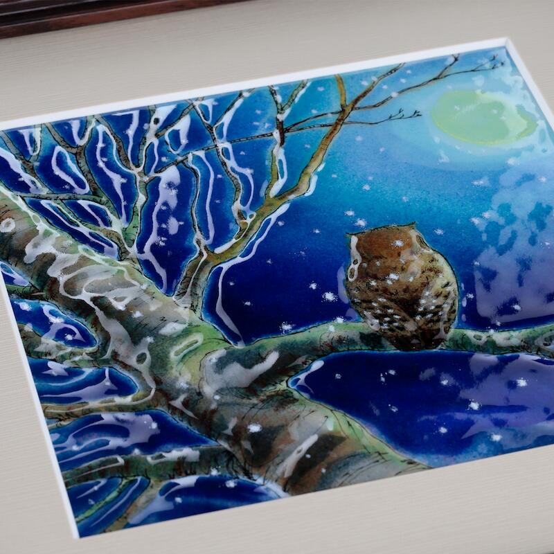 楽天市場】二羽のふくろう 七宝 七宝焼 額 アート アートフレーム 鳥