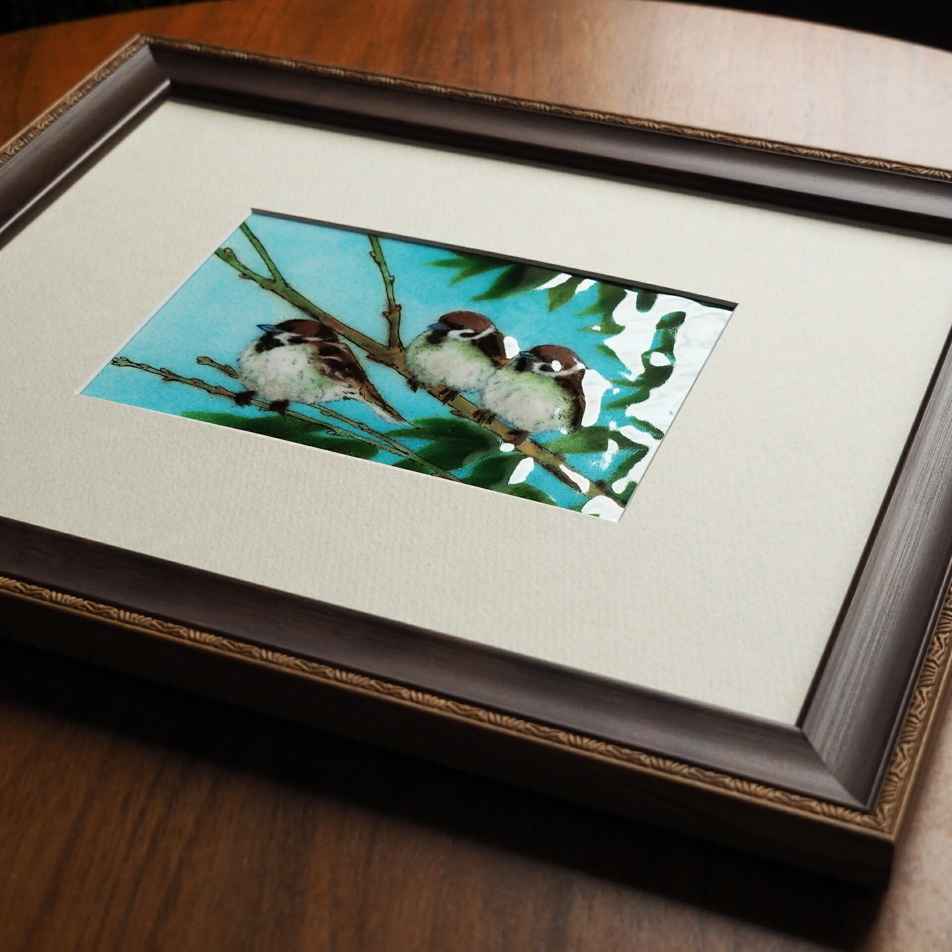 楽天市場】かわせみ 七宝 七宝焼 額 アート アートフレーム 鳥