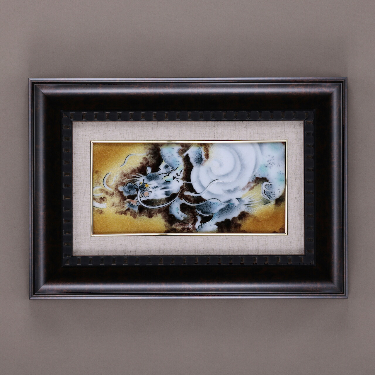 【新品未使用】七宝焼 新赤富士 額絵 ☆新品☆新赤富士 七宝焼き 額 創作七宝 彩光舎 縁起物 壁掛け