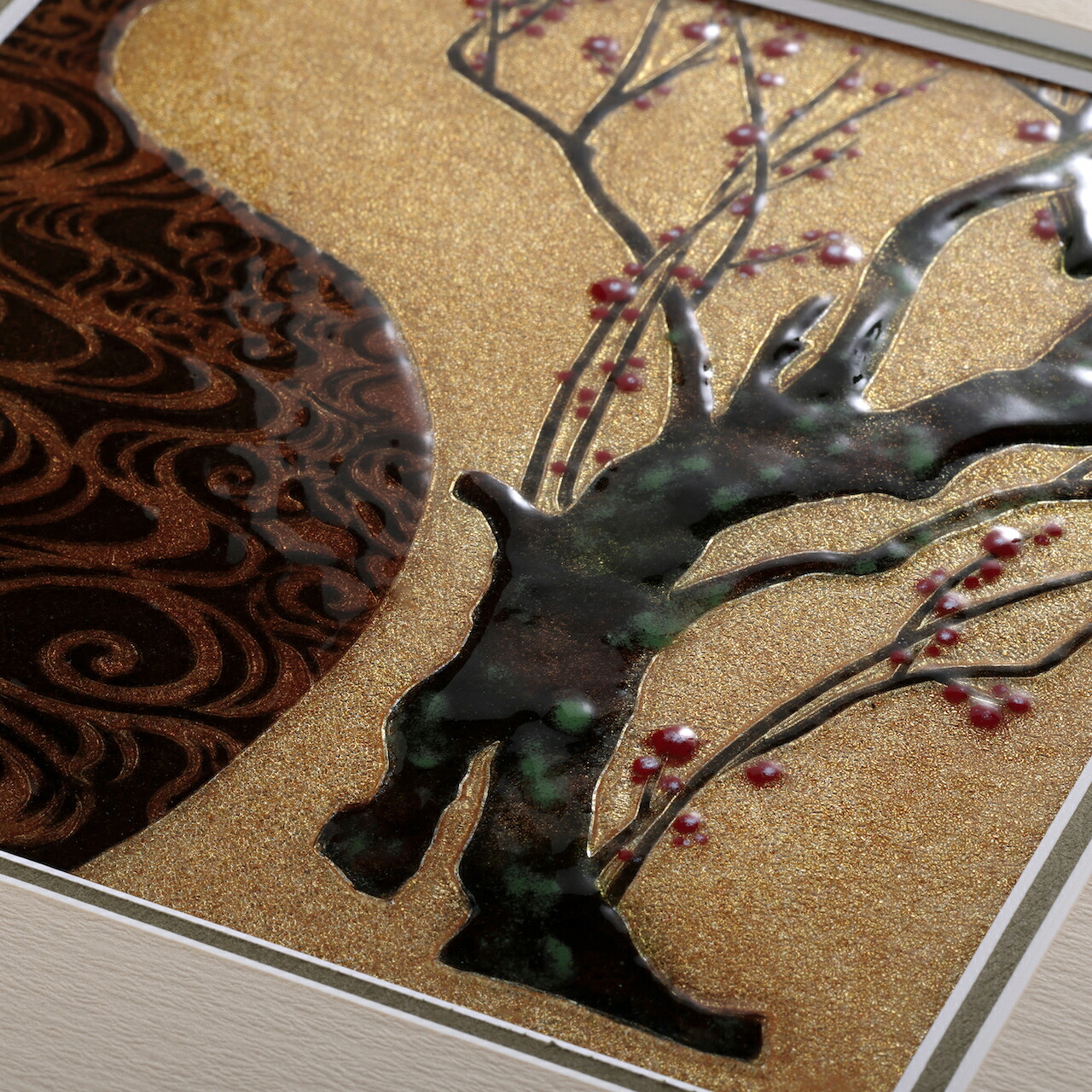 楽天市場】白梅 /尾形光琳画 紅白梅図屏風/七宝焼 額 アート 縁起物