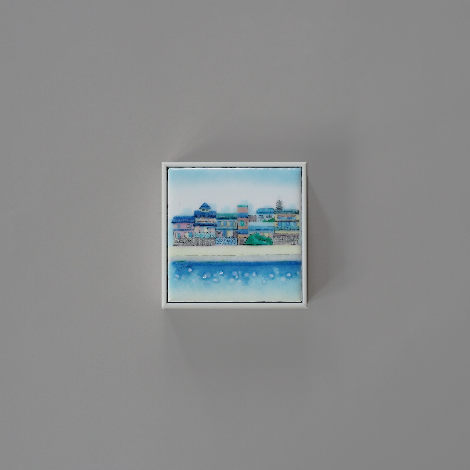 富嶽三十六景　七宝焼 陶板 版画 額装 絵画 伝統工芸 インテリア 壁掛け 楽天市場】富嶽三十六景 神奈川沖浪裏 葛飾北斎 波 七宝焼 額
