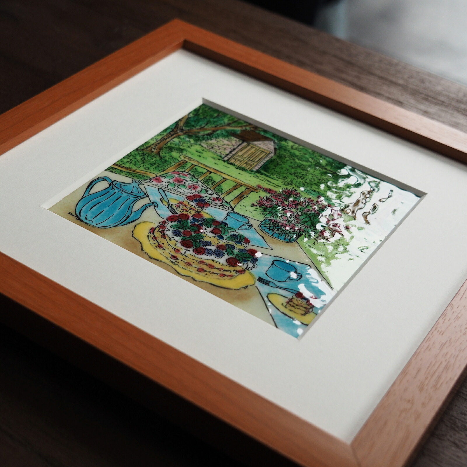 楽天市場】夢の木 七宝 額 アート 水彩画 絵 絵画 イラスト ガラス 花