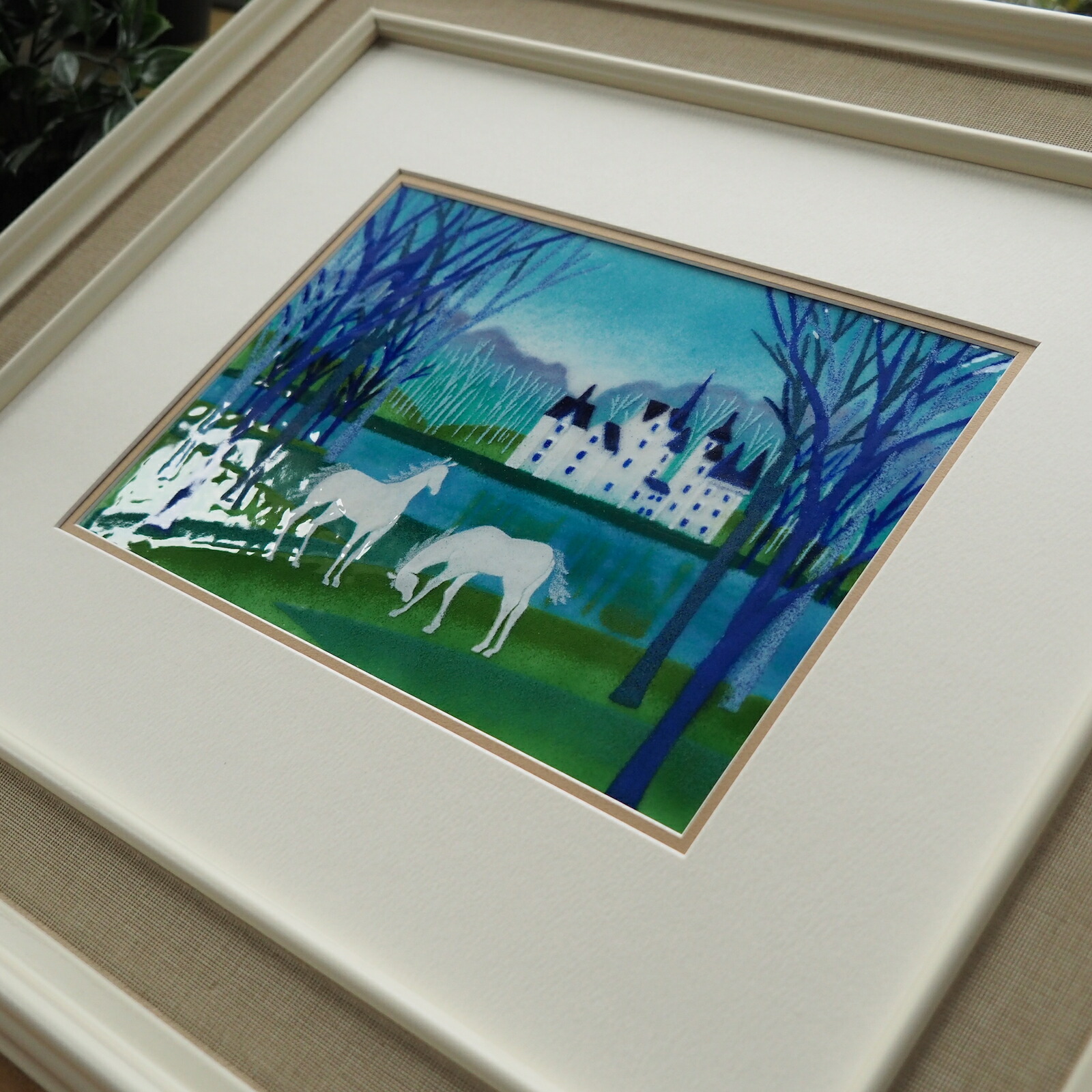 楽天市場】白馬の森 七風景画 七宝焼 七宝焼き 額 アート 水彩画 絵