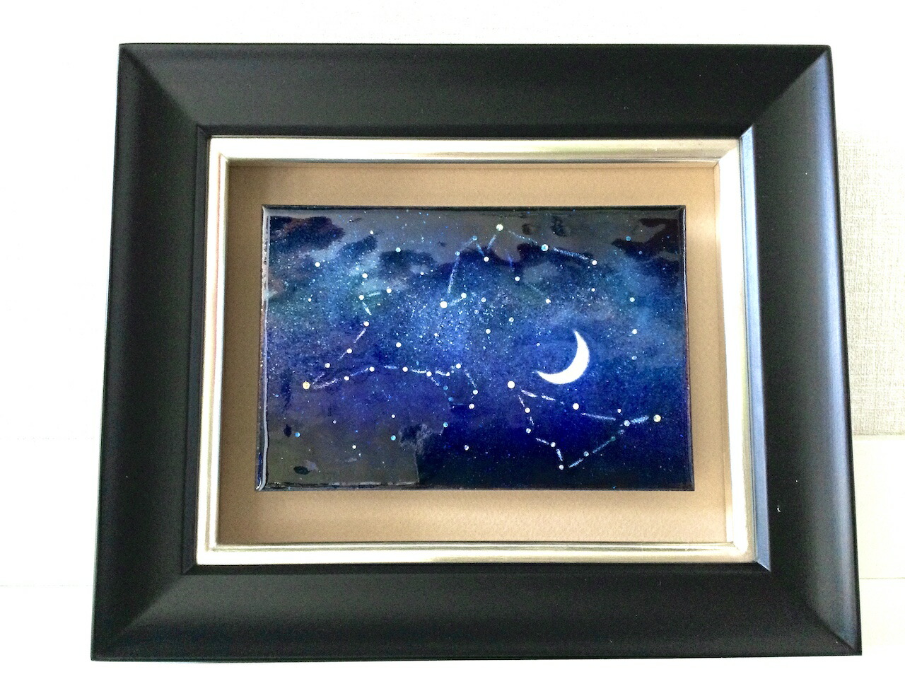 七宝焼 カワセミの絵画 木製フレーム付き 【1点物】