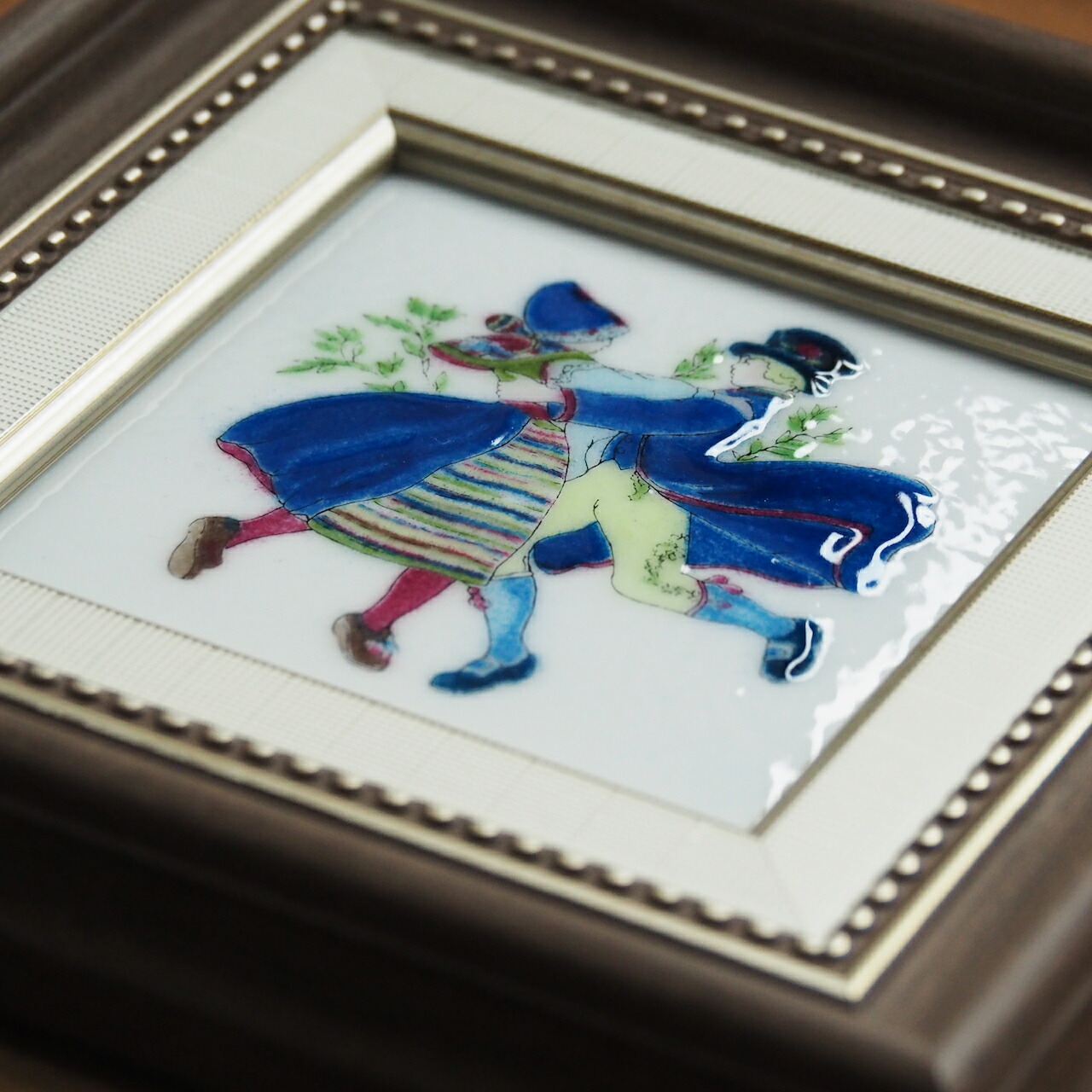 カワセミの七宝焼 飾皿・18×18 葵・カワセミ「安藤七宝店オンラインショップ」