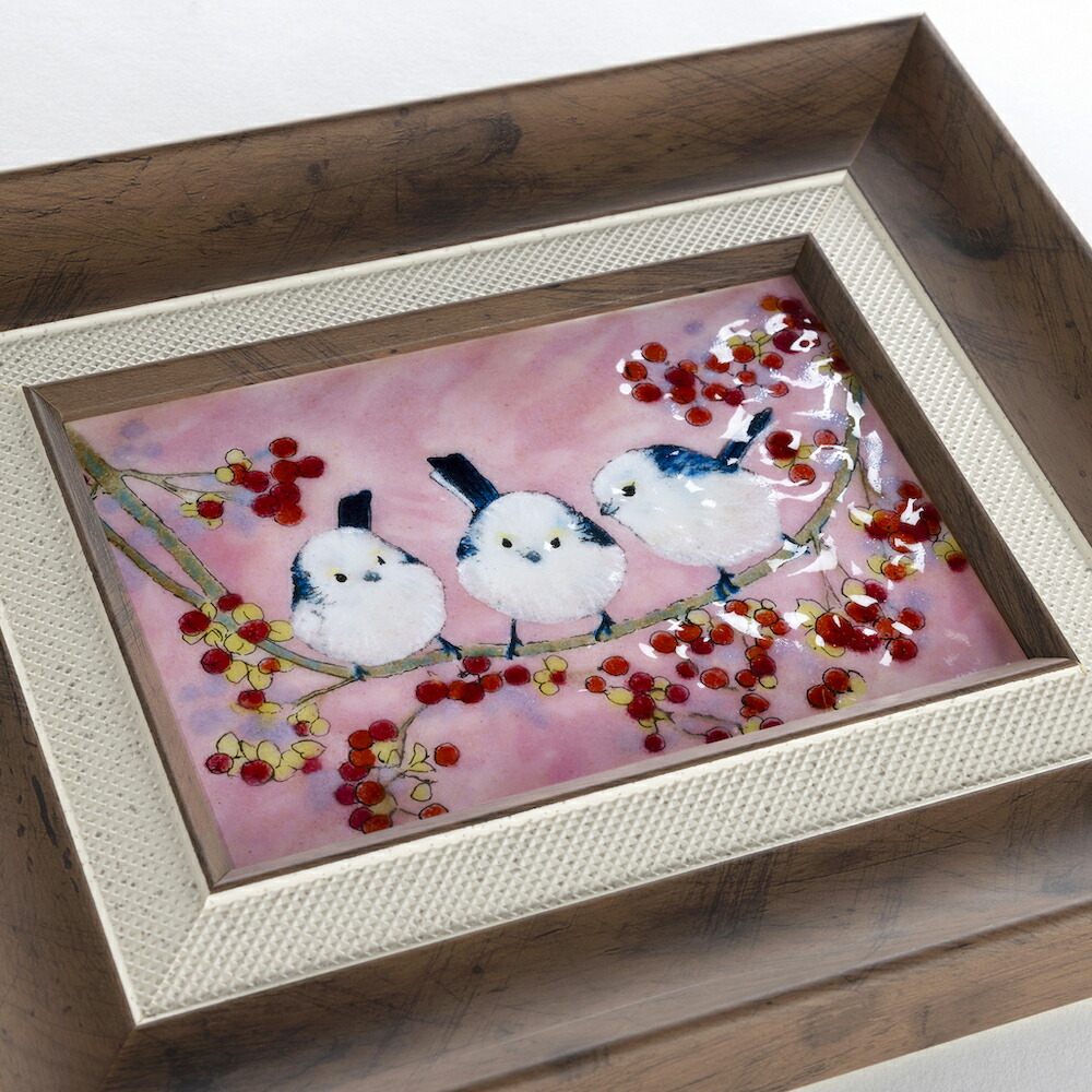 【真筆】額　シマエナガ◆藤澤真実 (新品) 楽天市場】色紙額 藤澤 真実 「シマエナガ（ピンク）」 額入り 色紙