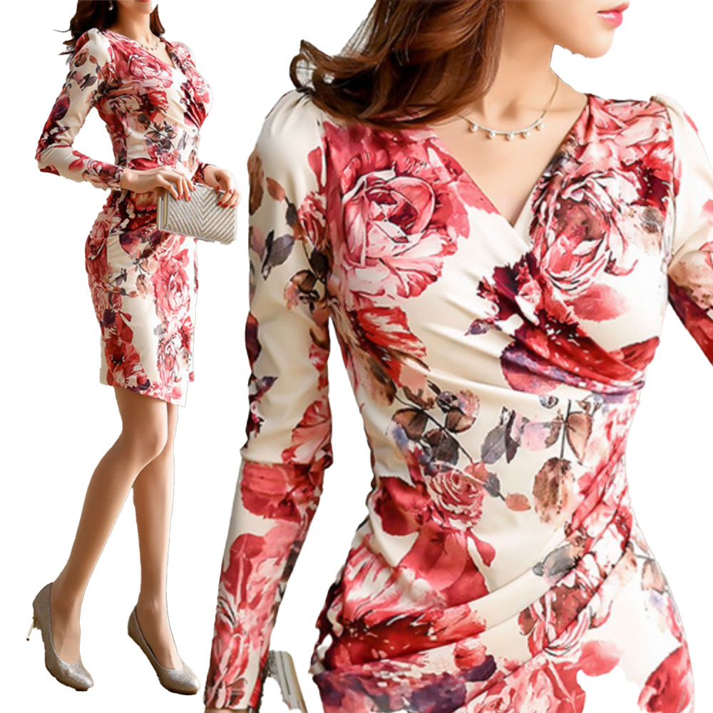 楽天市場】.大人可愛い カシュクール ワンピース レディース