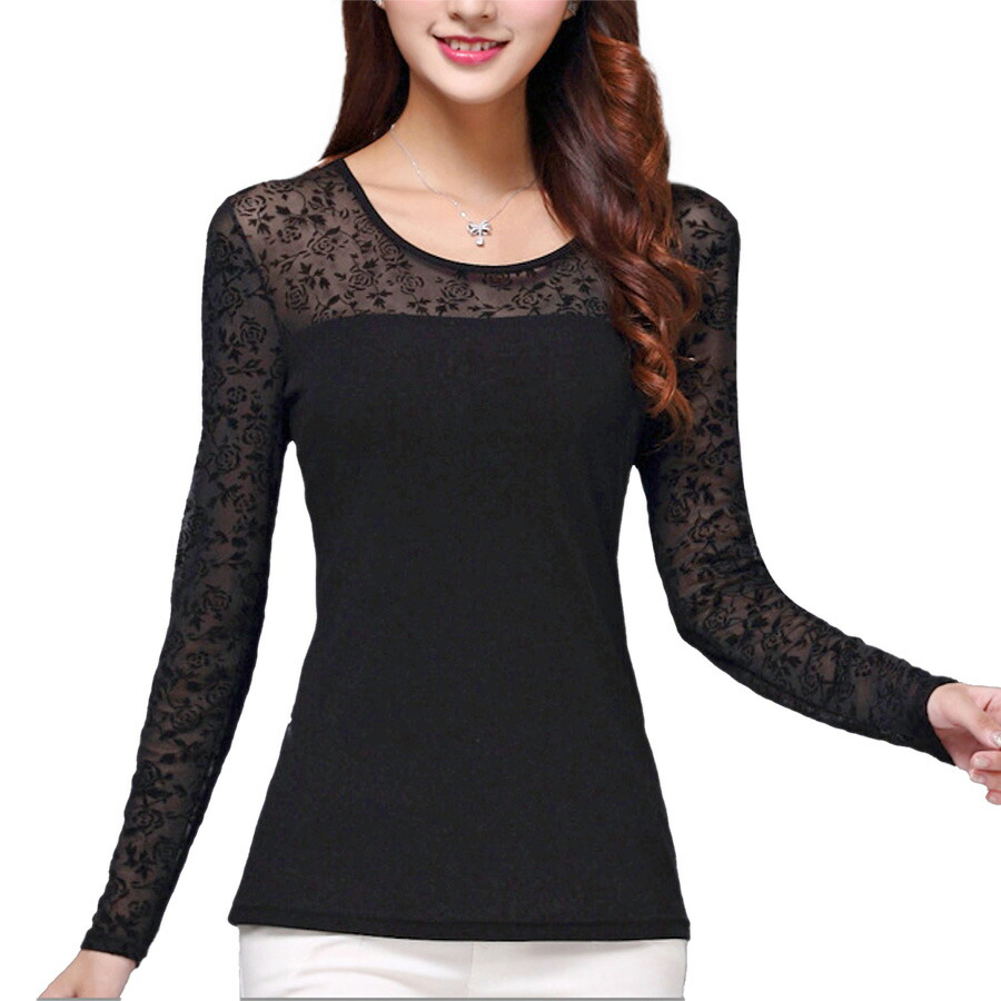 楽天市場】花柄 レース トップス レディース カットソー 長袖