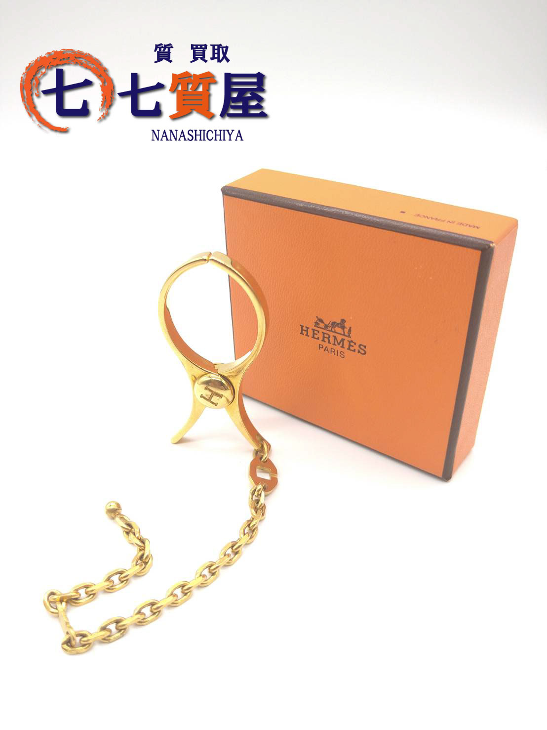 美品 HERMES エルメス グローブホルダー フィルー シルバー 保存箱付き HERMES エルメス グローブホルダー 手袋ホルダー フィルー