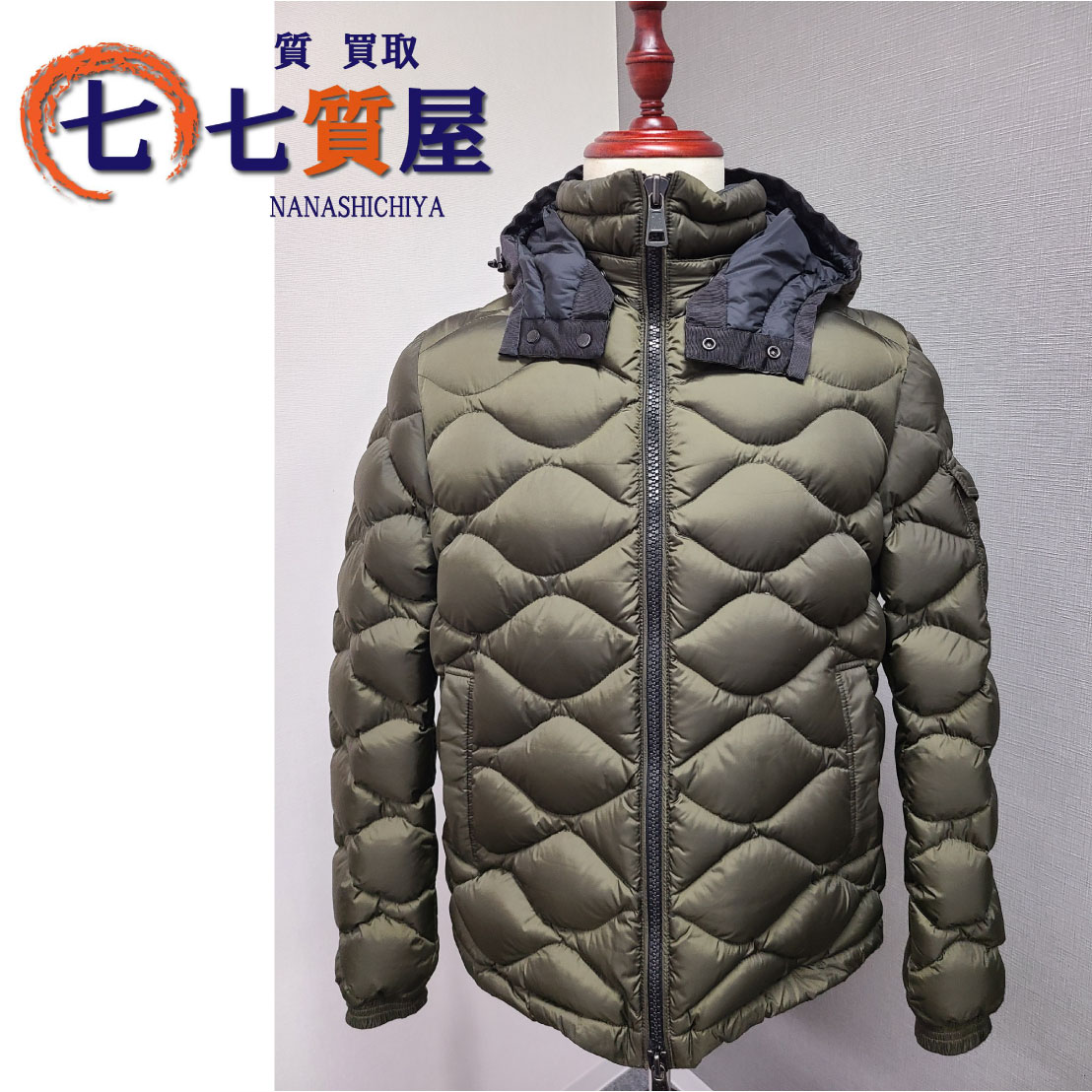 【中古】美品 MONCLER モンクレール メンズ ダウンジャケット キルティング カーキ ジャケット|七質屋