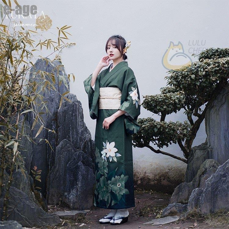 未使用オリーブグリーン花柄浴衣 浴衣 オリーブグリーン 花柄 S レディース・子供 - メルカリ