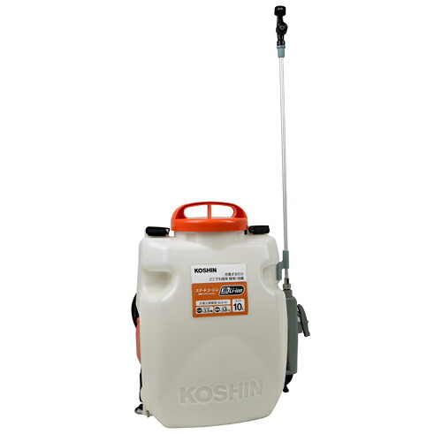 【K】【工進】噴霧器 充電式背負い噴霧器10L【SLS－10 10L ホワイト×オレンジ】